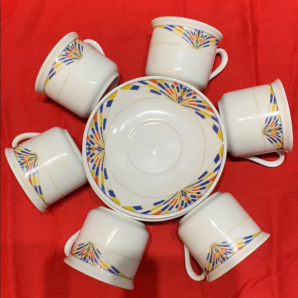 Per Alimenti porcelain coffee set of 6 cup and saucer - Picture 1 of 8